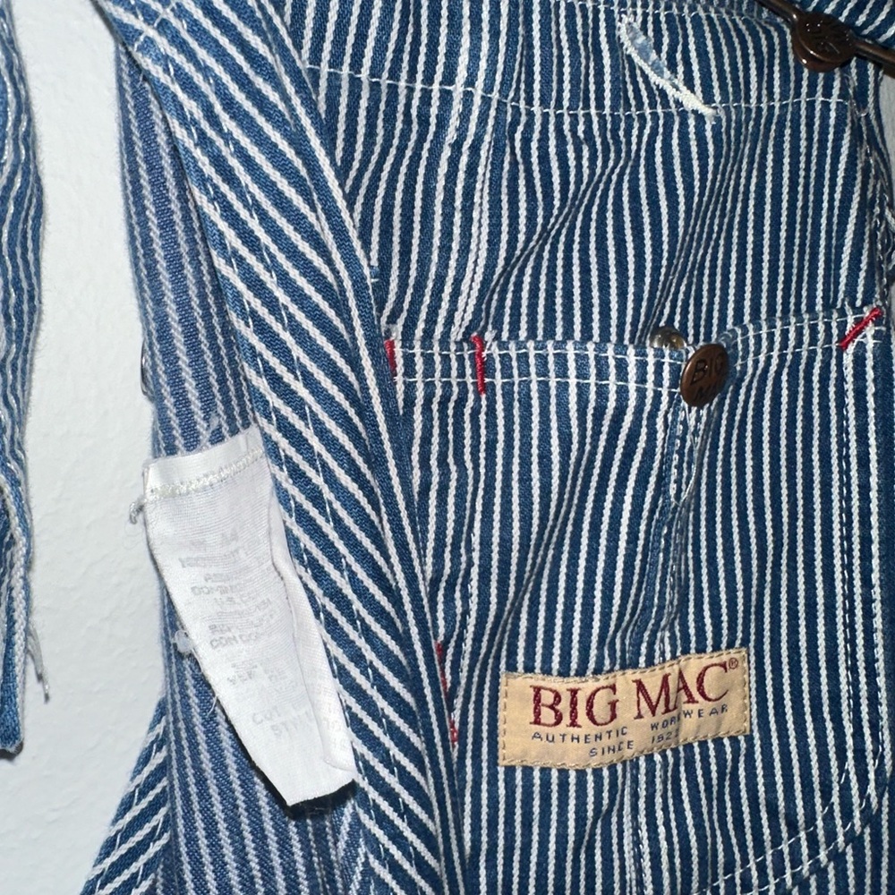Big Mac Blue Striped Overalls
